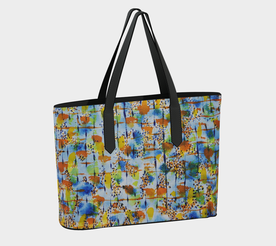 PAROS TURQUOISE VEGAN LEATHER TOTE