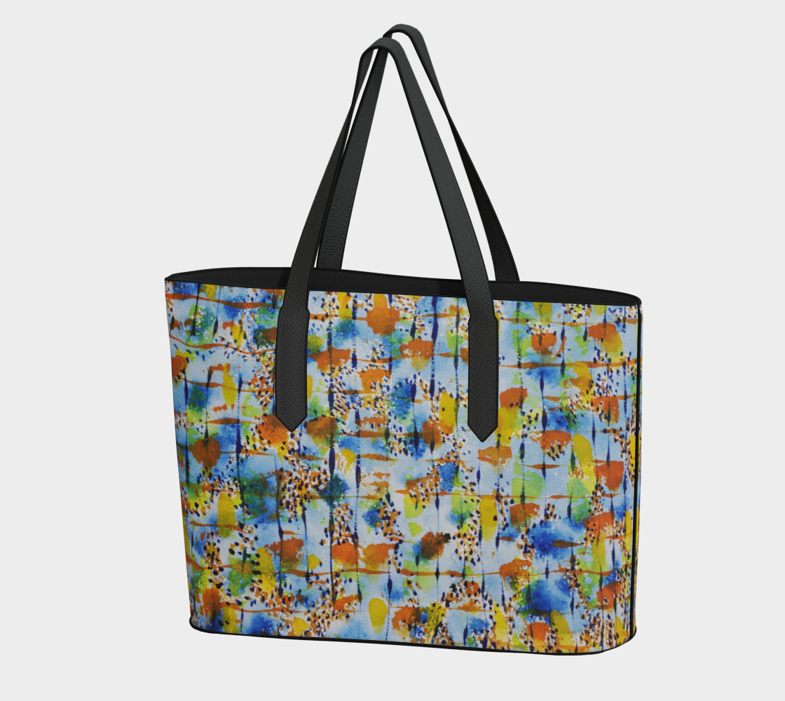PAROS TURQUOISE VEGAN LEATHER TOTE