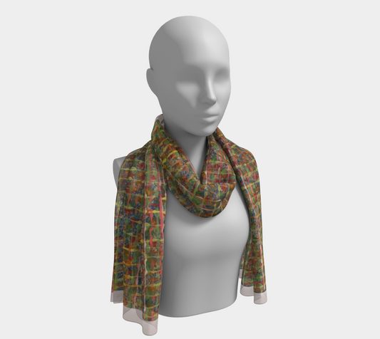 JASPER GYPSUM/BORDER SCARVES